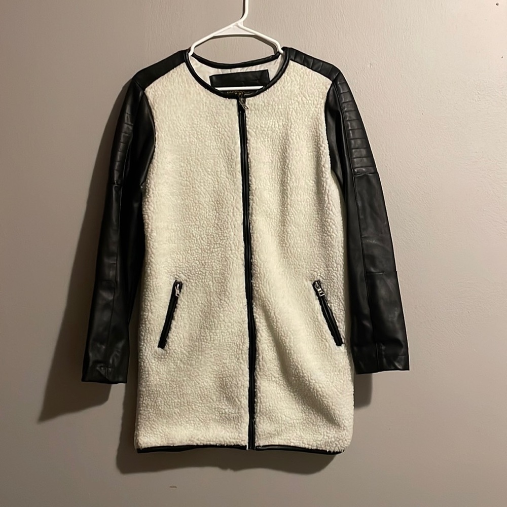 Sherpa/Faux leather jacket
